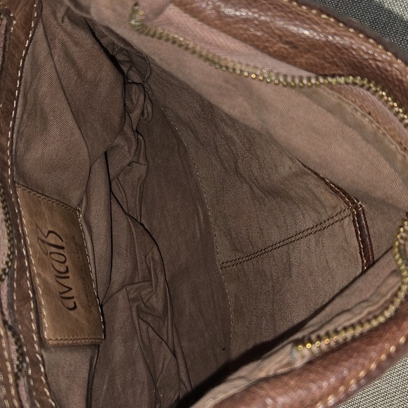 Civico93 Brown Leather Woven Crossbody Shoulder Bag Purse - Picture 11 of 14